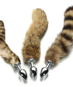 Fox Tail Brown Plated Metal Anal Plugs BRCAD-012
