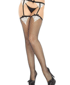 Naughty Maid Fishnet Stockings & Garterbelt