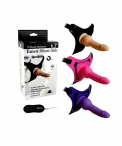 10 Vibrating Modes Strap on Harness Silicone Dildo BRCSOD-012
