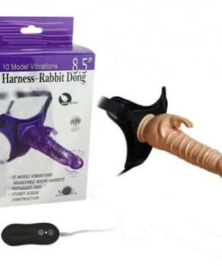 8.5" 10-Mode Control Vibration Harness Rabbit Strap on Dong BRCSOD-017
