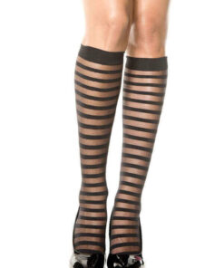 Sheer Striped Knee High Stockings